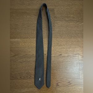 Yves Saint Laurent tie, black with white polka dots, in great shape